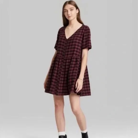 Wild Fable Purple Plaid Babydoll Dress size XXL - Picture 5 of 5